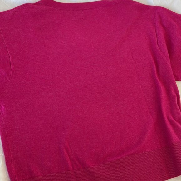 A New Day | NWTs Women’s Gauge V-Neck Raspberry Pink Sweater Sz L - Picture 7 of 9